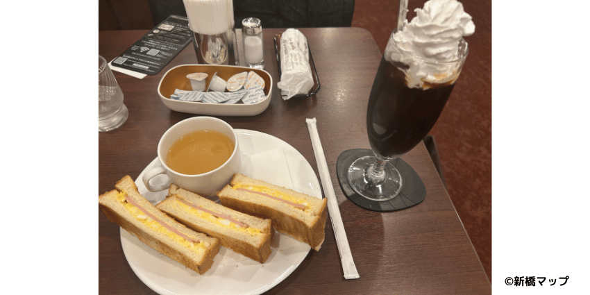 喫茶室ルノアール 新橋日比谷口のモーニングBセット+ウィンナーコーヒー